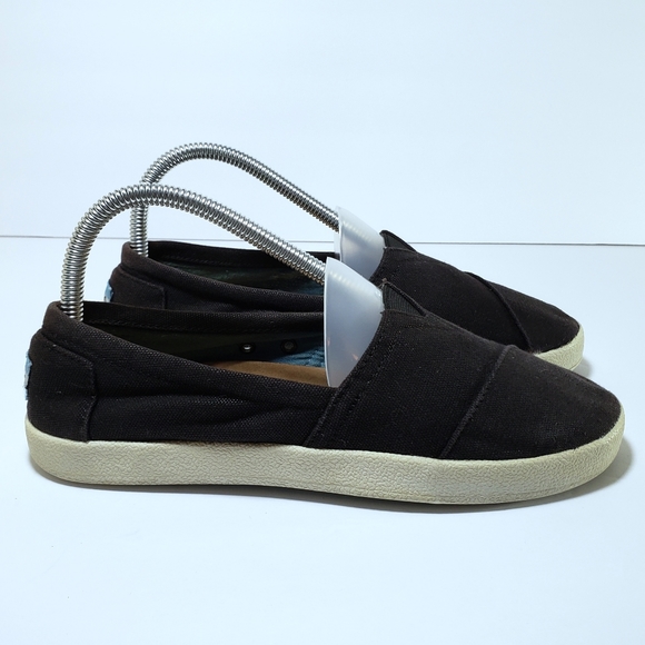 Toms Shoes - Toms Black Canvas Slipon Sneakers Flats